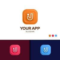 brief j gemakkelijk punt logo app ontwerp inspiratie sjabloon vector creatief symbool