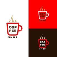 koffie winkel vlam logo ontwerp inspiratie sjabloon vector met creatief symbool gemakkelijk kop van koffie en brand vlam