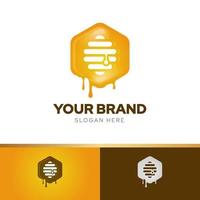 honing bijenkorf creatief logo ontwerp inspiratie sjabloon vector met drie kleur combinatie