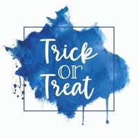 halloween truc of traktatie belettering banier, sociaal media post sjabloon met waterverf plons ontwerp vector