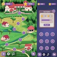 spel kaart, avontuur, doolhof, kaarten, mobiel spel ui, mobiel spel icoon , voorwerpen, bij elkaar passen 3 landschap, leve vector