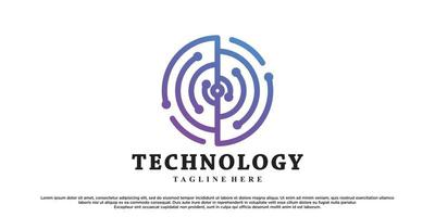 abstract tecnology logo ontwerp met creatief concept premie vector