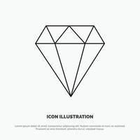 diamant juweel sieraden gam lijn icoon vector