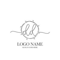 eerste dd schoonheid monogram en elegant logo ontwerp, handschrift logo van eerste handtekening, bruiloft, mode, bloemen en botanisch met creatief sjabloon. vector