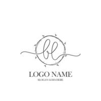 eerste bl schoonheid monogram en elegant logo ontwerp, handschrift logo van eerste handtekening, bruiloft, mode, bloemen en botanisch met creatief sjabloon. vector