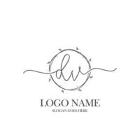 eerste dv schoonheid monogram en elegant logo ontwerp, handschrift logo van eerste handtekening, bruiloft, mode, bloemen en botanisch met creatief sjabloon. vector