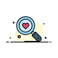 zoeken liefde hart bruiloft bedrijf logo sjabloon vlak kleur vector