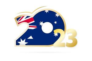 jaar 2023 met Australië vlag patroon. vector