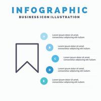 vlag instagram koppel opslaan label lijn icoon met 5 stappen presentatie infographics achtergrond vector