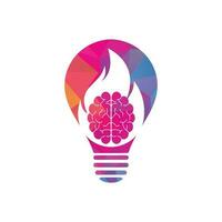 brand hersenen lamp vorm concept vector logo ontwerp sjabloon.