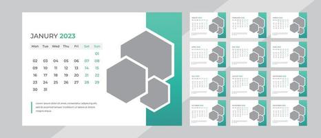 bureaukalender ontwerp 2023 vector