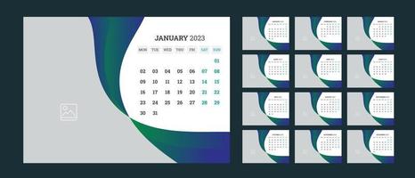 bureaukalender ontwerp 2023 vector