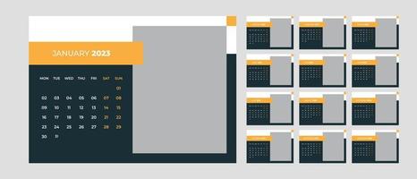 bureaukalender ontwerp 2023 vector