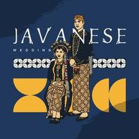 Indonesisch traditioneel bruiloft Javaans versie hand- getrokken illustratie ontwerp inspiratie vector