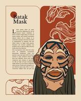 bataknese traditioneel masker Indonesië cultuur voor festival poster handgetekend illustratie vector