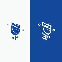 bloem Pasen natuur vakantie lijn en glyph solide icoon blauw banier lijn en glyph solide icoon blauw ba vector