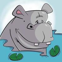 nijlpaard in het water vector