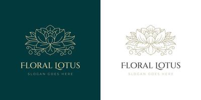 handgetekende logo's van schoonheid lotus en spa bloem symbool, kunnen worden gebruikt schoonheidsproduct, natuur massage symbool pictogram ontwerp vector