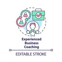 ervaren bedrijf coaching concept icoon. bedrijf coaching onderhoud abstract idee dun lijn illustratie. ondernemer. geïsoleerd schets tekening. bewerkbare hartinfarct. vector