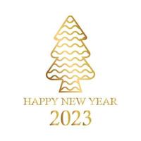 abstract gouden Kerstmis boom, vakantie symbool Kerstmis, nieuw jaar 2023 - vector