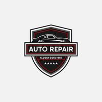 klassiek auto reparatie en onderhoud logo premie vector, het beste voor auto winkel,garage, Reserve onderdelen logo embleem vector