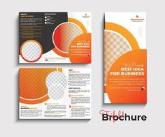zakelijke bedrijf drievoud brochure sjabloon, creatief en professioneel ontwerp vector