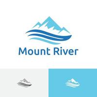 monteren rivier- top top koel natuur logo vector