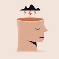 depressie in mentaal Gezondheid Mens vector