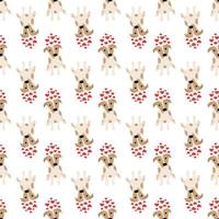 schattige honden jack russell terrier. fanatieke dieren. vector hand getekende naadloze patroon. perfect voor baby, kinderkleding, printontwerp, textiel. witte achtergrond.