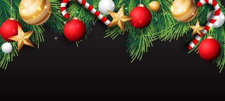 krans met Kerstmis ornamenten achtergrond vector
