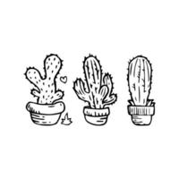 cactus tekening reeks vector illustratie