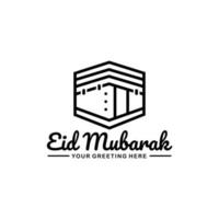 eid mubarak schets logo ontwerp vector