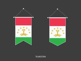 Tadzjikistan vlag in divers vorm geven aan, voetbal vlag wimpel vector ,vector illustratie.