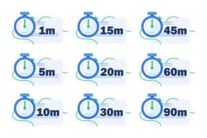 tijdopnemer, klok, stopwatch geïsoleerd reeks pictogrammen. etiket Koken tijd. vector illustratie