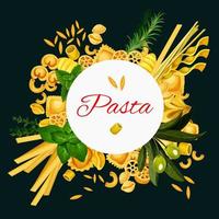 vector Italiaans pasta keuken poster