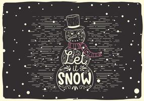 Gratis Kerst Vector Sneeuwpop Illustratie