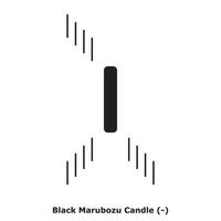 zwart marubozu kaars - wit en zwart - ronde vector