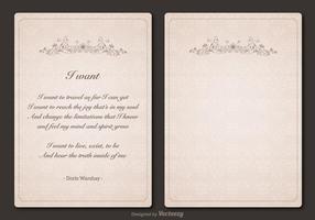 Gratis Gedicht Vector Vintage Sjabloon Design