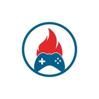 gaming brand logo icoon ontwerpen vector. spel stootkussen met een brand voor gaming logo vector