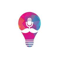 sterk podcast lamp vector logo ontwerp sjabloon. heer podcast logo ontwerp sjabloon. snor podcast icoon.