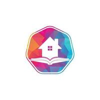 boek huis logo ontwerp sjabloon. huis en boek logo vector icoon