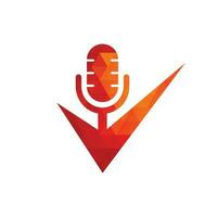 controleren podcast vector logo ontwerp sjabloon. podcast controleren icoon logo ontwerp element
