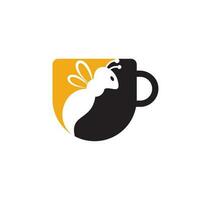 koffie bij logo inspiratie. cafe of drinken ontwerp sjabloon. vector