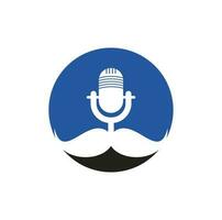 sterk podcast vector logo ontwerp sjabloon. heer podcast logo ontwerp sjabloon. snor podcast icoon.