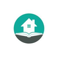 boek huis logo ontwerp sjabloon. huis en boek logo vector icoon