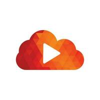 video wolk logo ontwerp sjabloon. wolk Speel multimedia logo sjabloon. vector