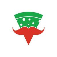 pizza snor logo ontwerp sjabloon. Dhr pizza logo ontwerp concept vector icoon.