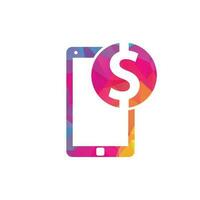 mobiel betalen logo sjabloon ontwerp. mobiel geld logo vector sjabloon
