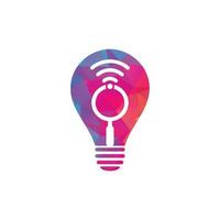 zoeken Wifi lamp vorm concept logo vector. Wifi vinder vector logo sjabloon icoon