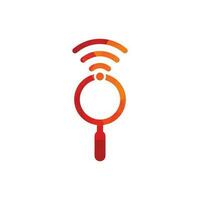 zoeken Wifi signaal logo vector. Wifi vinder vector logo sjabloon icoon.